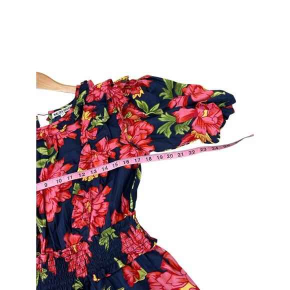 Walter Baker Ciara Floral Puff Sleeve Cotton Minidress Blue Pink M READ - Picture 9 of 10